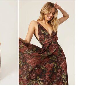 Ronny Kobo Collection Floral Dress - Red and Green